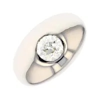 solitaire vintage diamant 0.75 carat en or blanc