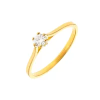 solitaire diamant 0.16 carat en or jaune 1.5g