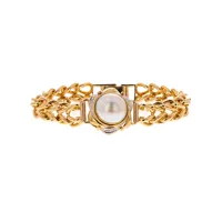 bracelet diamants et perle en or bicolore