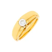 solitaire diamant 0.31 carat en or jaune