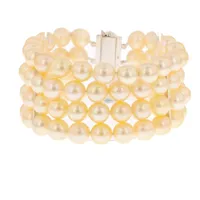 bracelet perles or blanc 70.79g