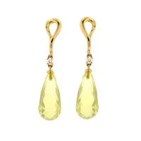 boucles d'oreilles isabelle langlois diamants 0.13 carat et pierres fines or jaune 7.99g