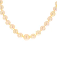 collier de perles en chute et diamants 0.18 carat or blanc 31.82g