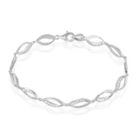 bracelet tulin argent blanc oxyde de zirconium