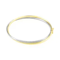 bracelet jonc catalin 2 fils flexibles or bicolore