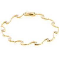bracelet ayda plaquã© or jaune oxyde de zirconium