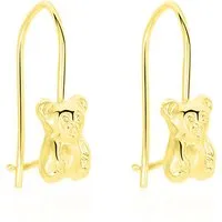 boucles d'oreilles pendantes baptista ours or jaune