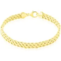 bracelet jerry maille corde 3 rangs or jaune