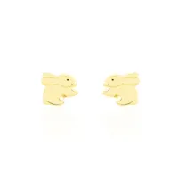 boucles d'oreilles puces lapin or or jaune