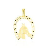 pendentif egide fer a cheval or jaune