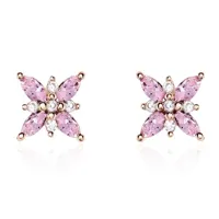boucles d'oreilles puces anabele or rose amethyste oxyde
