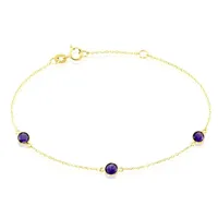 bracelet cressida or jaune amethyste violet