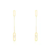 boucles d'oreilles pendantes minimalist chic or jaune oxyde