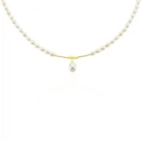 collier stella-rose or jaune perle de culture