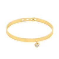 bracelet jonc big love acier jaune cristal