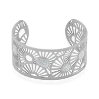 bracelet jonc imagine florette strass acier blanc strass