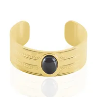 bracelet jonc imagine segolene acier jaune pierre de synthese
