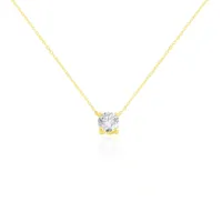collier aphrodite or jaune diamant synthetique