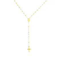 collier evelina croix maille boule or jaune