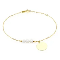 bracelet or jaune loreto perles de culture