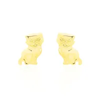 boucles d'oreilles puces florenta chat or jaune