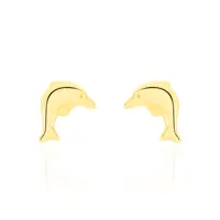 boucles d'oreilles puces fulvie dauphin or jaune