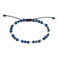 bracelet cusco acier blanc lapis lazuli