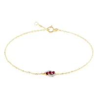 bracelet trinitie or jaune rubis diamant