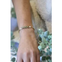 bracelet petite maille dorée perles love