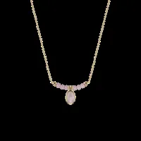 pink quartz solitaire necklace, les intemporels