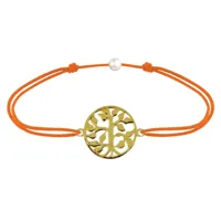 bracelet lien arbre de vie plaqué or - orange