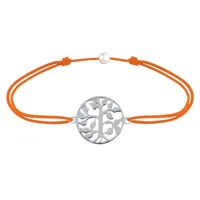 bracelet lien arbre de vie argent - orange