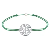 bracelet lien arbre de vie argent - vert