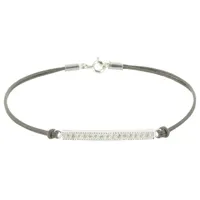 bracelet lien barrette argent et strass - classics - gris