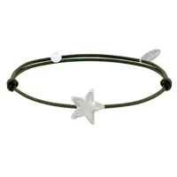 bracelet lien etoile d'argent - classics - vert kaki