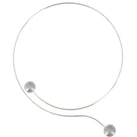 collier ras de cou argent 2 perles de culture 11 mm - classics - gris clair