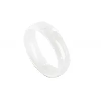 bague anneau large de céramique blanche - 6mm - taille 50