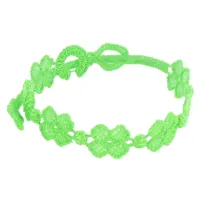 cruciani bracelet dentelle 7 trèfles vert fluo