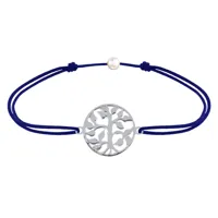 bracelet lien arbre de vie argent - bleu