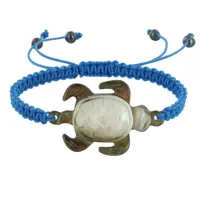 bracelet lien tréssé tortue nacre grise - azur