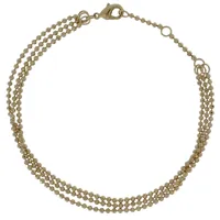 bracelet plaqué or trois rangs et perles à facettes