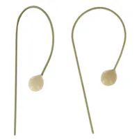 boucles d'oreilles laiton perle de verre - classics - beige