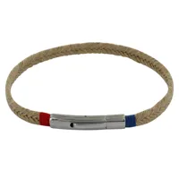 bracelet homme tresse en jute fil bleu et rouge - taille 18 cm