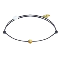 bracelet lien petite perle plaqué or - classics - gris