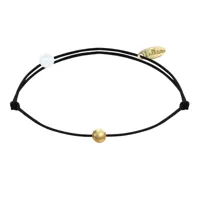 bracelet lien petite perle plaqué or - classics - noir