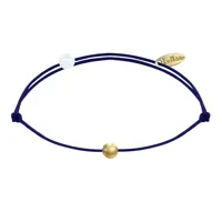 bracelet lien petite perle plaqué or - classics - bleu navy