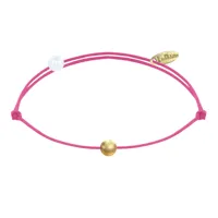 bracelet lien petite perle plaqué or - classics - fuchsia