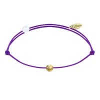 bracelet lien petite perle plaqué or - classics - violet