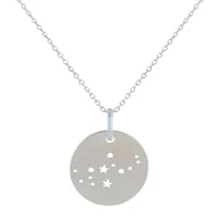 collier argent zodiaque constellation vierge - taille 40 cm