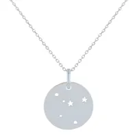 collier argent zodiaque constellation cancer - taille 40 cm
